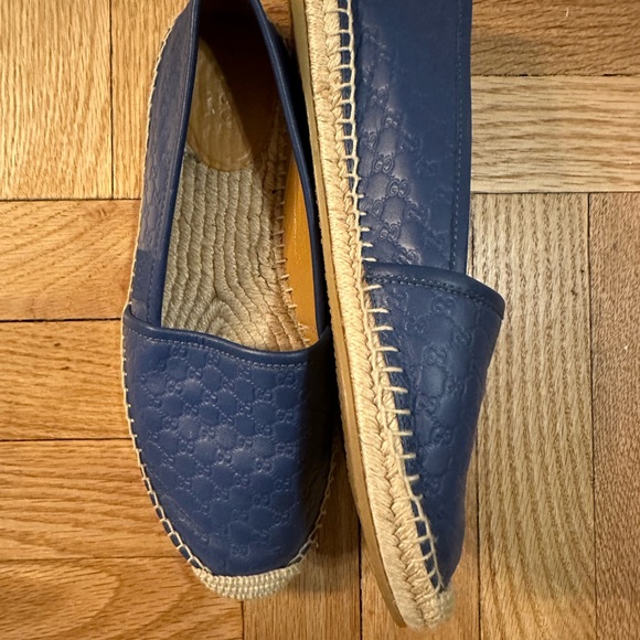Gucci Blue Microguccissima Leather Espadrilles Size 7.5 - Picture 4 of 8